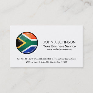 Glossy Round South African Flagga Visitkort