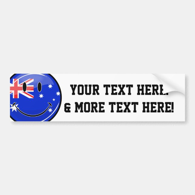 Glossy Smiling Australian Flagga Bildekal (Framsidan)