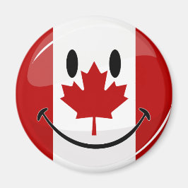 Glossy Smiling Canadian Flagga Magnet