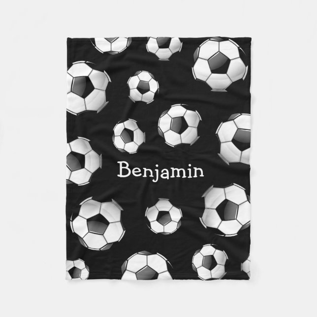 Glossy Soccer Ball Fleecefilt (Framsidan)