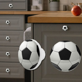 Glossy Soccer Ball/Futbol Black + White Sporty Knopp