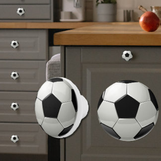 Glossy Soccer Ball/Futbol Black + White Sporty Knopp