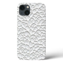 Glossy White iPhone Case with Textured Branch
