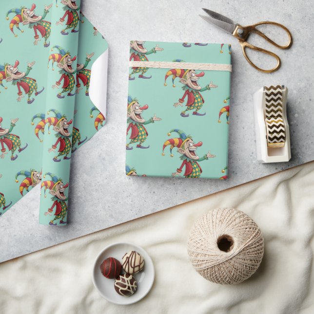 Glossy Wrapping Paper April Fool's Day Joker  Presentpapper (Hantverk)