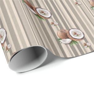 Glossy Wrapping Papper Almond Brown Rand Presentpapper