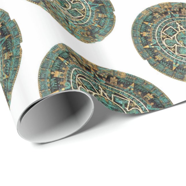 Glossy Wrapping Papper, Aztec Presentpapper (Rullad Hörn)