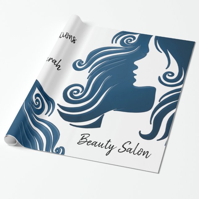 Glossy Wrapping Papper, Beauty Salon Hair Presentpapper (Utrullad)