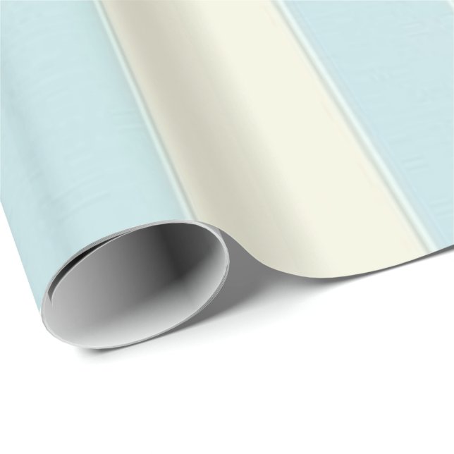 Glossy Wrapping Papper Blue Beige Rand Presentpapper (Rullad Hörn)