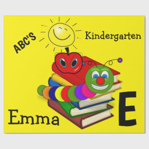 Glossy Wrapping Papper, Bookworm Bokar Bee Gult Presentpapper