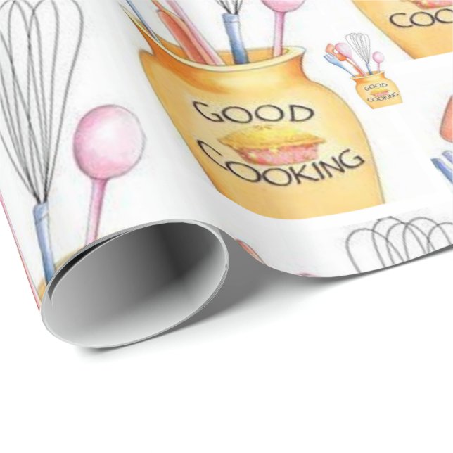Glossy Wrapping Papper Bra Cooking Presentpapper (Rullad Hörn)
