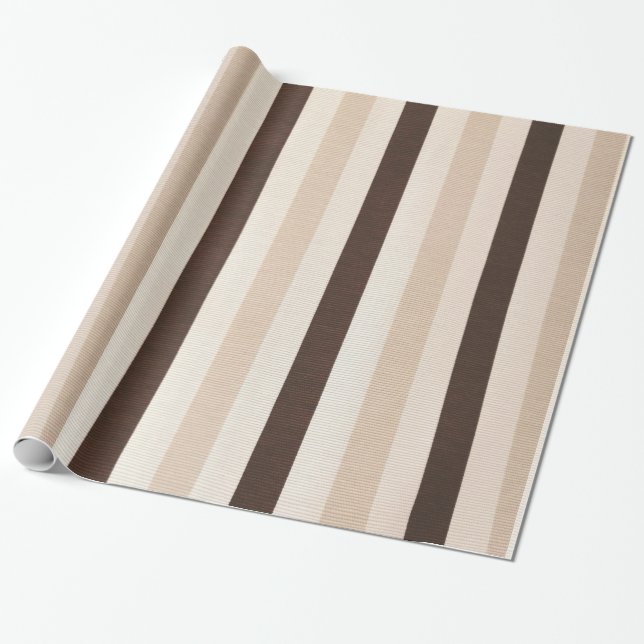 Glossy Wrapping Papper Brown Beige White Presentpapper (Utrullad)
