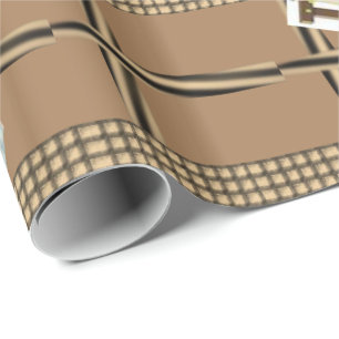 Glossy Wrapping Papper Brown Victorian Presentpapper
