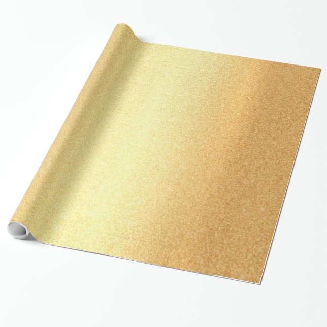 Glossy Wrapping Papper Faux Guld Glamous Presentpapper (Utrullad)