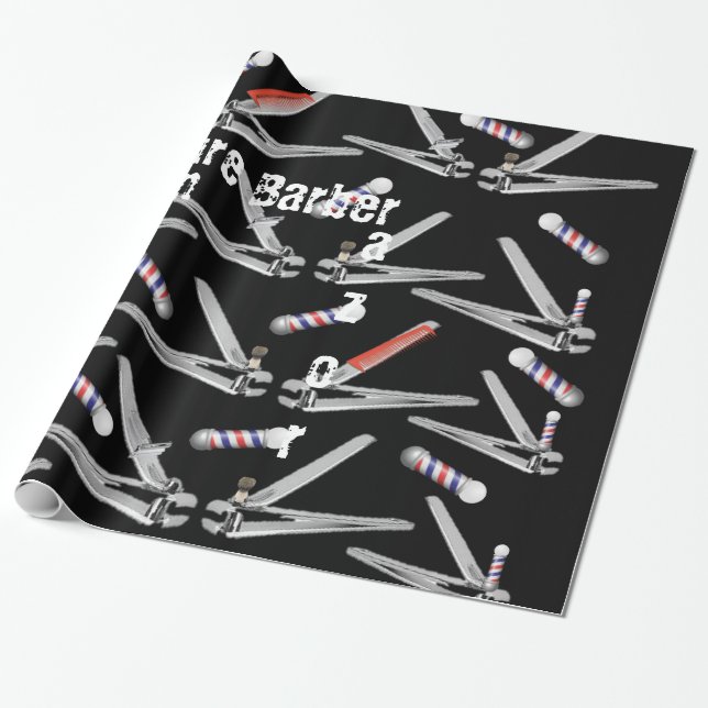 Glossy Wrapping Papper, framtida barber Pole Clipp Presentpapper (Utrullad)