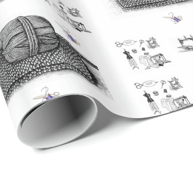 Glossy Wrapping Papper Garn Seing Presentpapper (Rullad Hörn)