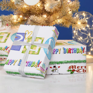 Glossy Wrapping Papper God jul Birthday Presentpapper