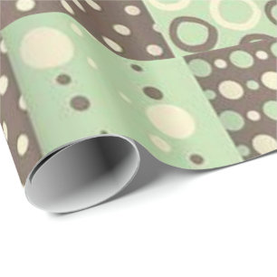 Glossy Wrapping Papper Grönt Brown Presentpapper