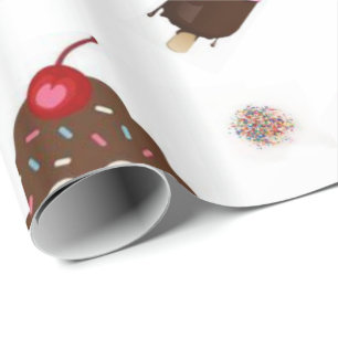Glossy Wrapping Papper Ice Cream Presentpapper