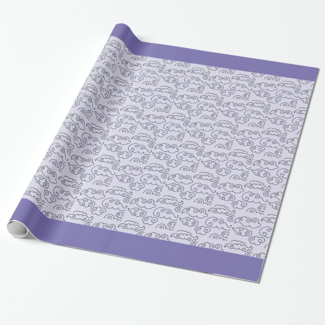 Glossy Wrapping Papper, JAPANESE CLOUD MÖNSTER Presentpapper (Utrullad)