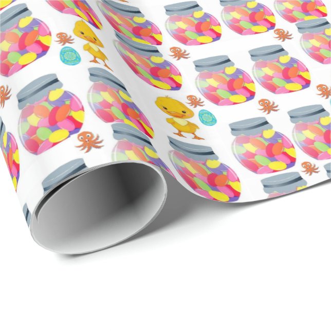 Glossy Wrapping Papper Jellyböna Presentpapper (Rullad Hörn)