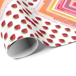 Glossy Wrapping Papper jordgubbe Presentpapper