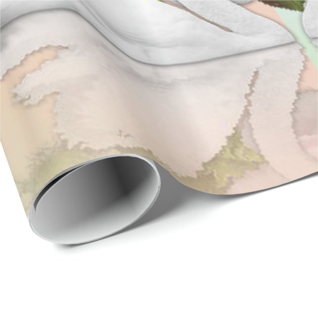 Glossy Wrapping Papper Nalle Angel Presentpapper (Rullad Hörn)