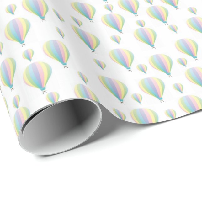 Glossy Wrapping Papper Pastel Fallskärm Presentpapper (Rullad Hörn)