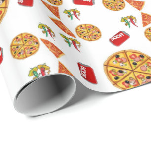 Glossy Wrapping Papper Pizza Presentpapper