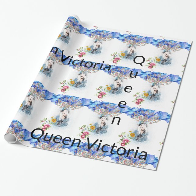 Glossy Wrapping Papper, Queen Victorian Blommigt Presentpapper (Utrullad)