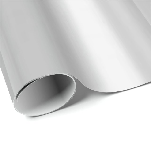 Glossy Wrapping Papper Silver Blommigt Presentpapper (Rullad Hörn)