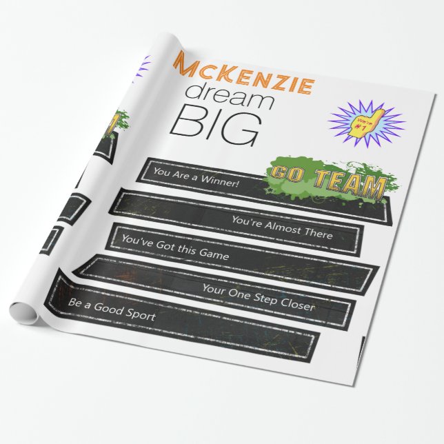 Glossy Wrapping Papper Sports Achievement Winning Presentpapper (Utrullad)