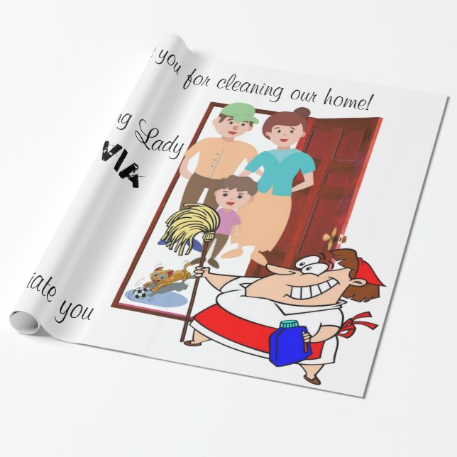 Glossy Wrapping Papper, Städning Dam Presentpapper (Utrullad)