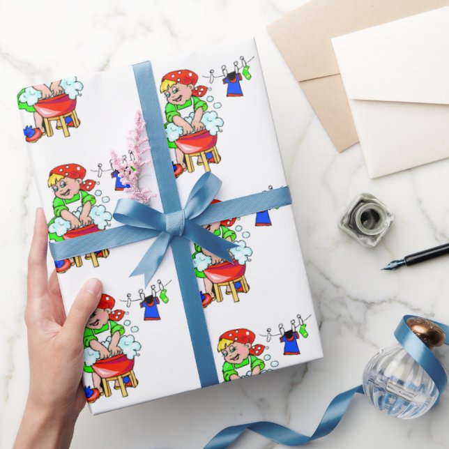 Glossy Wrapping Papper Städning Dam Services Presentpapper (Gåvor)