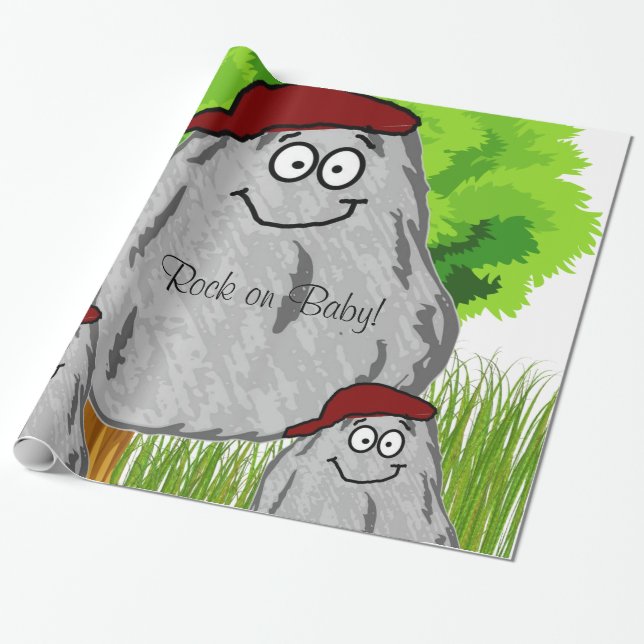 Glossy Wrapping Papper, Sten Sten på Baby! Presentpapper (Utrullad)