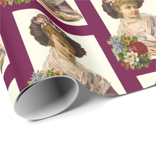Glossy Wrapping Papper Victorian Presentpapper (Rullad Hörn)