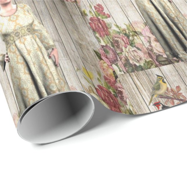 Glossy Wrapping Papper Victorian Presentpapper (Rullad Hörn)