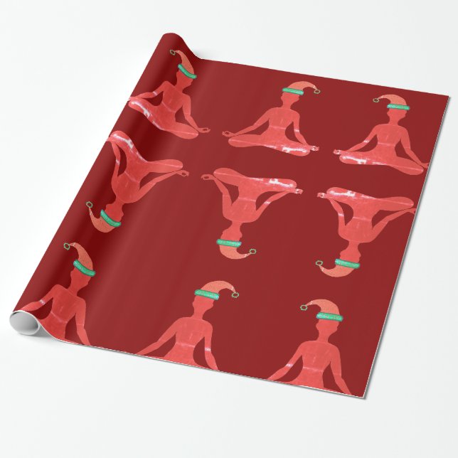 Glossy Wrapping Papper Yoga Nytt år Presentpapper (Utrullad)