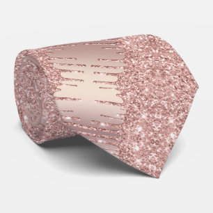 Glosy Shiny Neck Tie Ro Guld  Glitter-drivrutiner Slips
