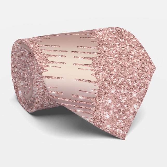 Glosy Shiny Neck Tie Ro Guld  Glitter-drivrutiner Slips (Rullad)