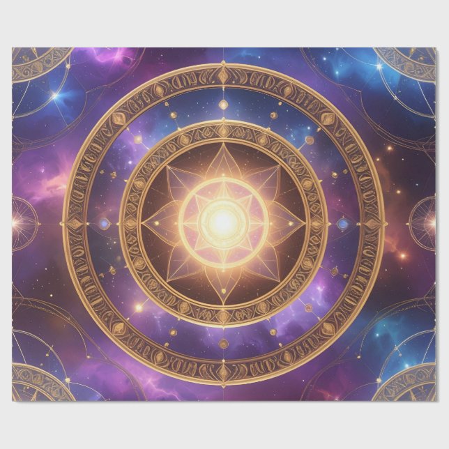 Gloting Golden Cosmic Chart Gift Wrap Presentpapper (Platt)