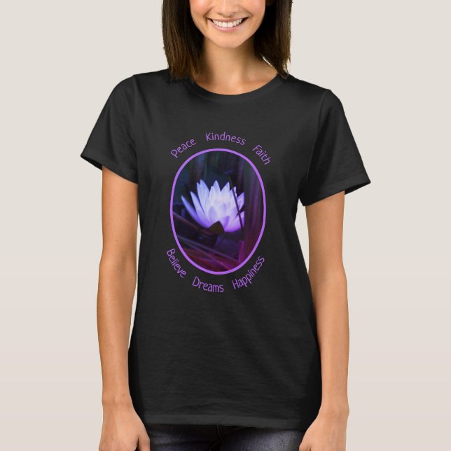 Glotus Vatten Lily Flower Inspirational T Shirt (Framsida)