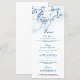 Gloucester Cape Ann Karta Elegant Navy-skript Meny