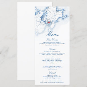 Gloucester Cape Ann Karta Elegant Navy-skript Meny