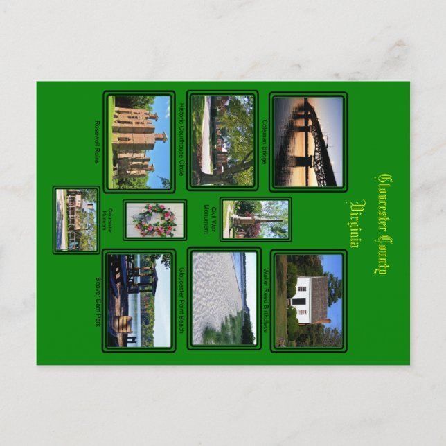 Gloucester County, Virginia - Anpassningsbar Post  Vykort (Framsida)