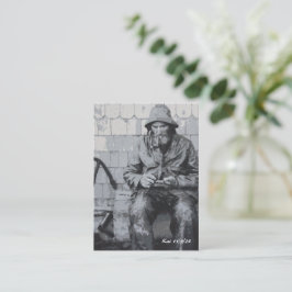 Gloucester Fisherman Mending Hans Nets Bokmärken Anteckningskort