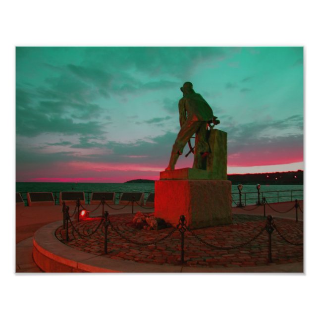 GLOUCESTER FISHERMAN STATUE PHOTO PRINT FOTOTRYCK (Framsidan)