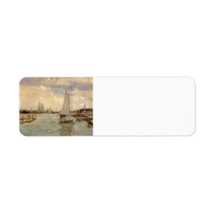 Gloucester hamn av John Henry Twachtman Returadress Etikett