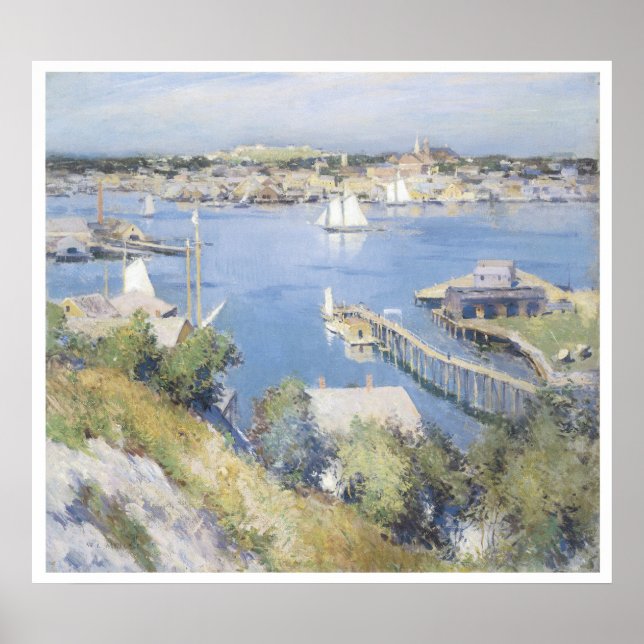 Gloucester Harbour, 1895 Willard Leroy Metcalf Poster (Framsidan)