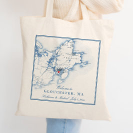Gloucester, Massachusetts Bröllop Welcome Tote Bag Tygkasse