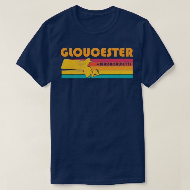 Gloucester Massachusetts Vintage Distress Souven T Shirt (Design framsida)